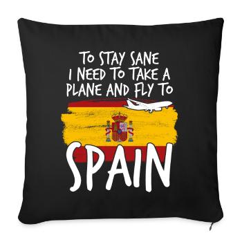 Holidays in Spain - Sofa pillowcase 17,3'' x 17,3'' (45 x 45 cm) - black - Front