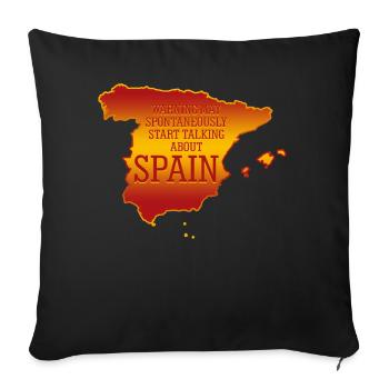 Espagne Vacances Espagnoles - Housse de coussin décorative 45 x 45 cm - noir - Devant