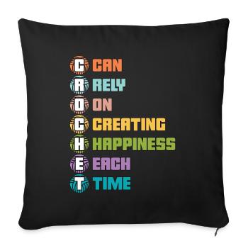 Crocheting Crochet Can Rely On Creating Knitting - Sofakissenbezug 45 x 45 cm - Schwarz - Vorne