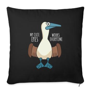 Cute blue-footed booby - Sofa pillowcase 17,3'' x 17,3'' (45 x 45 cm) - black - Front