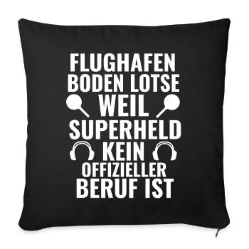 Flughafen Bodenlotse Marshaller Beruf Luftfahrt - Sofakissenbezug 45 x 45 cm - Schwarz - Vorne