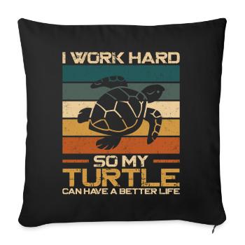 Sea Turtle Tortoise Retro Vintage - Housse de coussin décorative 45 x 45 cm - noir - Devant