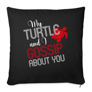 Tortue de mer Tortue Ma Tortue et - Housse de coussin décorative 45 x 45 cm - noir - Devant