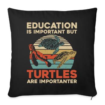 Sea Turtle Tortoise Retro Vintage - Housse de coussin décorative 45 x 45 cm - noir - Devant