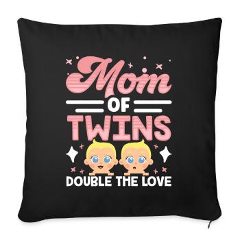 Mother of Twins Double Love Twin - Sofa pillowcase 17,3'' x 17,3'' (45 x 45 cm) - black - Front