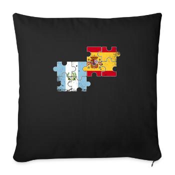 Guatemala Espagne Drapeau Vintage Guatémaltèque - Housse de coussin décorative 45 x 45 cm - noir - Devant