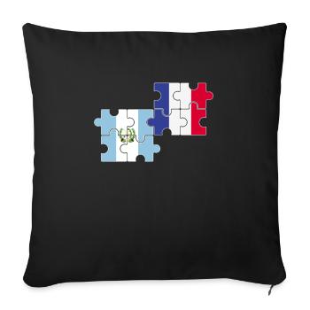 Guatemala France Flag Guatemala - Sofa pillowcase 17,3'' x 17,3'' (45 x 45 cm) - black - Front