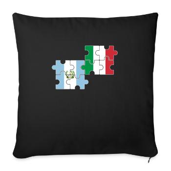Guatemala Italie Drapeau Italien Guatémaltèque - Housse de coussin décorative 45 x 45 cm - noir - Devant