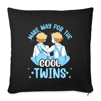 Make room for the cool twins Gemini - Sofa pillowcase 17,3'' x 17,3'' (45 x 45 cm) - black - Front