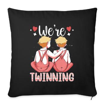 Gemini Humour Drôle Gémeaux Sarcastique - Housse de coussin décorative 45 x 45 cm - noir - Devant