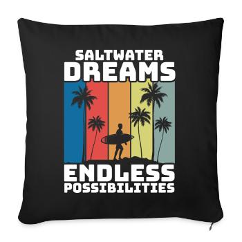 Surf, kitesurf, wakeboard, beach surfers - Housse de coussin décorative 45 x 45 cm - noir - Devant