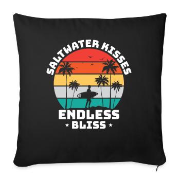 Surf, kitesurf, wakeboard, beach surfers - Housse de coussin décorative 45 x 45 cm - noir - Devant