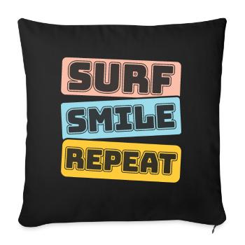 Surf, kitesurf, wakeboard, beach surfers - Housse de coussin décorative 45 x 45 cm - noir - Devant