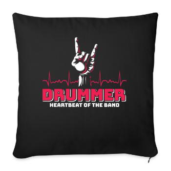 Drummers Drummers Drummers Drummers - Sofa pillowcase 17,3'' x 17,3'' (45 x 45 cm) - black - Front