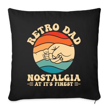 Retro Vintage Daddy 60s 70s 80s 90s Party Costume - Sofa pillowcase 17,3'' x 17,3'' (45 x 45 cm) - black - Front
