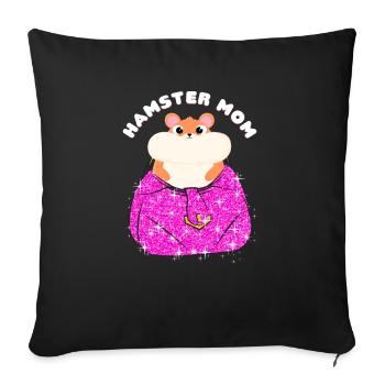 Hamster Mom Dwarf Hamster European Hamster Golden Hamster - Sofa pillowcase 17,3'' x 17,3'' (45 x 45 cm) - black - Front