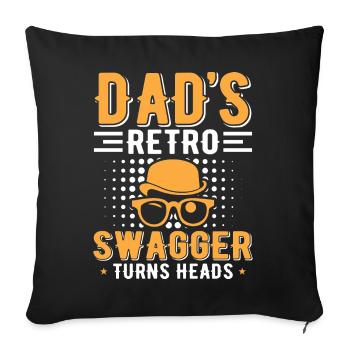 Retro Vintage Daddy 60s 70s 80s 90s Costume de fête - Housse de coussin décorative 45 x 45 cm - noir - Devant