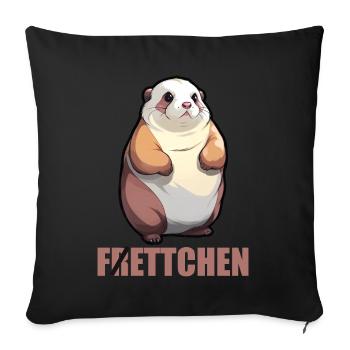 Fettchen Frettchen - Sofakissenbezug 45 x 45 cm - Schwarz - Vorne