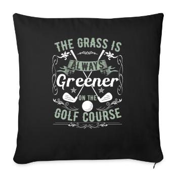 L’herbe est toujours plus verte sur le terrain de golf - Housse de coussin décorative 45 x 45 cm - noir - Devant