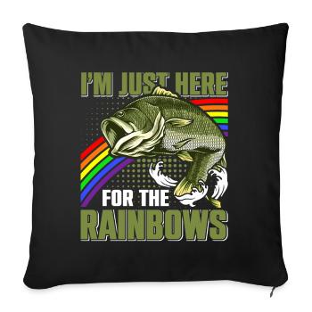 Funny Fishing Men Women - Sofakissenbezug 45 x 45 cm - Schwarz - Vorne
