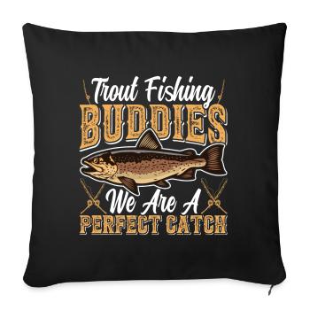 Funny Fishing Men Women - Sofakissenbezug 45 x 45 cm - Schwarz - Vorne