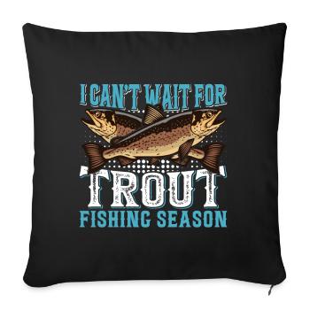 Drôle de pêche Hommes Femmes - Housse de coussin décorative 45 x 45 cm - noir - Devant