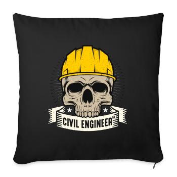 Civil Engineer Dr. Engineering Project Building - Sofakissenbezug 45 x 45 cm - Schwarz - Vorne