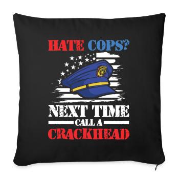Lustiger Polizei Spruch für einen Polizist - Sofakissenbezug 45 x 45 cm - Schwarz - Vorne