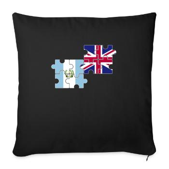 Guatemala Drapeau du Royaume-Uni Guatémaltèque britannique - Housse de coussin décorative 45 x 45 cm - noir - Devant