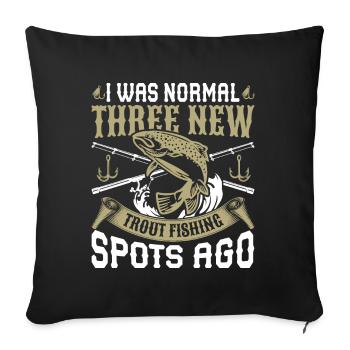 Drôle de pêche Hommes Femmes - Housse de coussin décorative 45 x 45 cm - noir - Devant