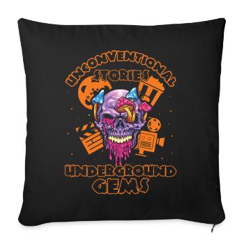 Film underground, Cinéma indépendant, Horreur - Housse de coussin décorative 45 x 45 cm - noir - Devant