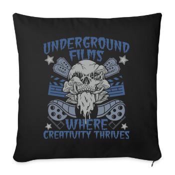 Underground Film, Independent Cinema, Horror - Sofakissenbezug 45 x 45 cm - Schwarz - Vorne