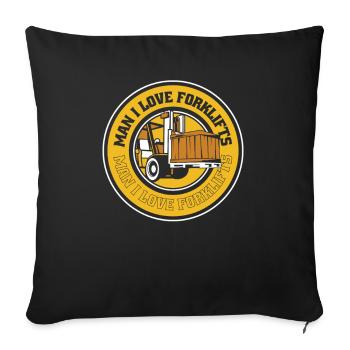 Man I Love Forklifts Forklift Driver - Sofa pillowcase 17,3'' x 17,3'' (45 x 45 cm) - black - Front