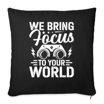 Ophthalmologist We focus on opticians - Sofa pillowcase 17,3'' x 17,3'' (45 x 45 cm) - black - Front