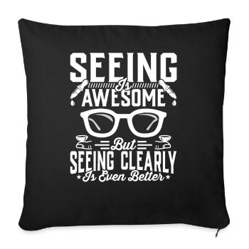 Ophthalmologist clear vision optometrist ophthalmology - Sofa pillowcase 17,3'' x 17,3'' (45 x 45 cm) - black - Front