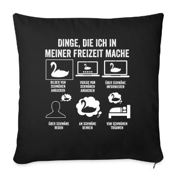 Schwan - Sofakissenbezug 45 x 45 cm - Schwarz - Vorne
