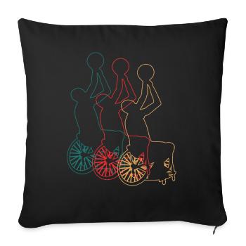 Basketball en fauteuil roulant Basketball en fauteuil roulant Rétro - Housse de coussin décorative 45 x 45 cm - noir - Devant