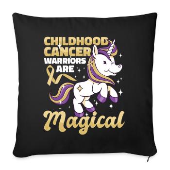 Childhood Cancer Warriors Are Magical - Sofa pillowcase 17,3'' x 17,3'' (45 x 45 cm) - black - Front
