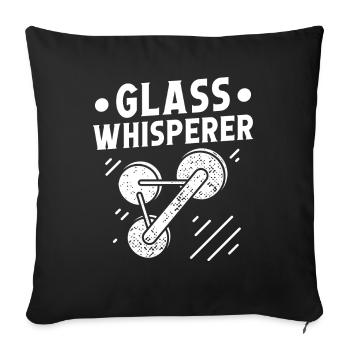 Glaser Glass Whisperer Glaserarbeiter Fensterbau - Sofa pillowcase 17,3'' x 17,3'' (45 x 45 cm) - black - Front