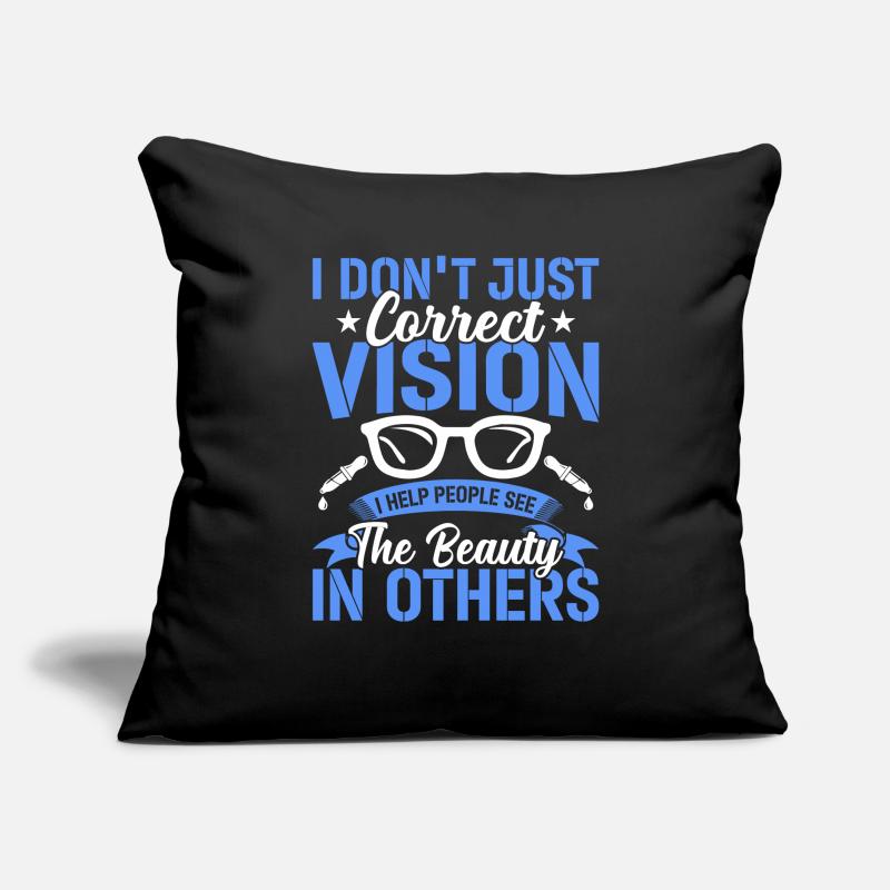 Ophtalmologiste Vision correcte Opticien Housse de coussin décorative 45 x 45 cm