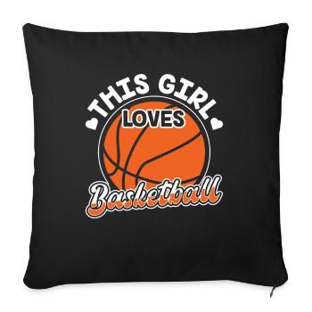 Cette fille aime le basketteur - Housse de coussin décorative 45 x 45 cm - noir - Devant