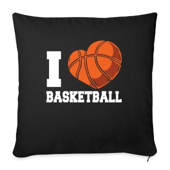 I love basketball team basketball players - Sofa pillowcase 17,3'' x 17,3'' (45 x 45 cm) - black - Front