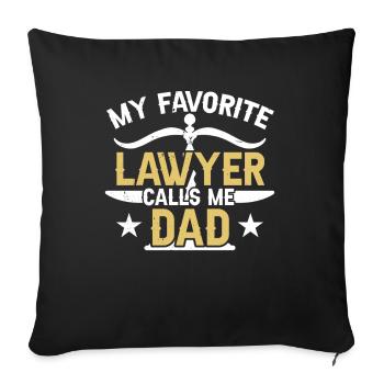 My favorite lawyer calls me Papa Jurist Jura - Sofa pillowcase 17,3'' x 17,3'' (45 x 45 cm) - black - Front