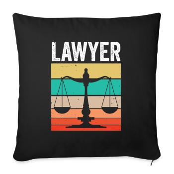 Diplôme d’avocat en droit - Housse de coussin décorative 45 x 45 cm - noir - Devant
