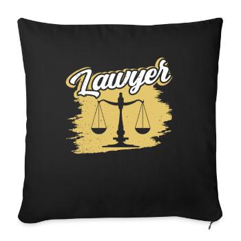 Diplôme d’avocat en droit - Housse de coussin décorative 45 x 45 cm - noir - Devant