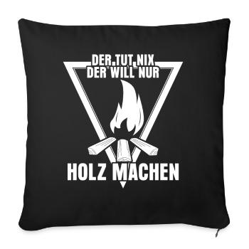Brennholz Feuer Holz Feuerholz Kamin - Sofakissenbezug 45 x 45 cm - Schwarz - Vorne