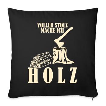 Brennholz Kamin Feuer Holz Feuerholz - Sofakissenbezug 45 x 45 cm - Schwarz - Vorne