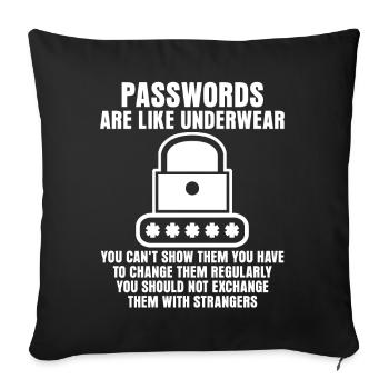 Admin Passwort Programmierer - Sofakissenbezug 45 x 45 cm - Schwarz - Vorne