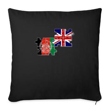 Afghanistan UK Vintage Flag British Afghan - Sofa pillowcase 17,3'' x 17,3'' (45 x 45 cm) - black - Front
