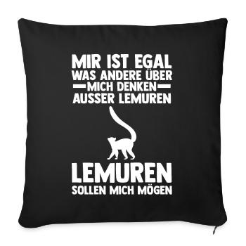 Lemur - Sofakissenbezug 45 x 45 cm - Schwarz - Vorne